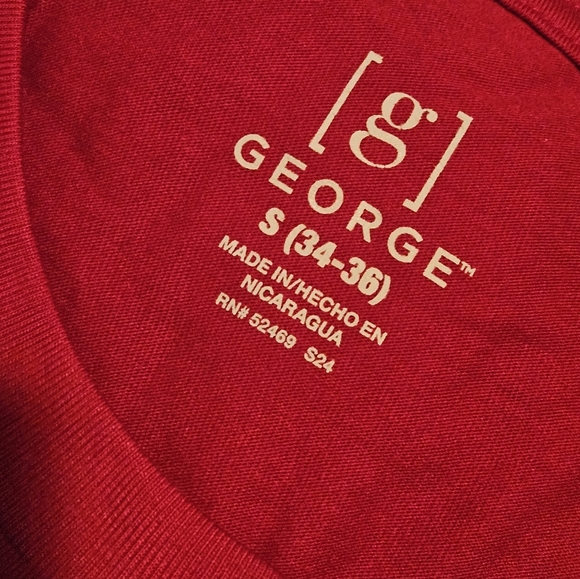George Classic Cut T-Shirt Athletic Mens Small Men's S Red - Picture 6 of 7